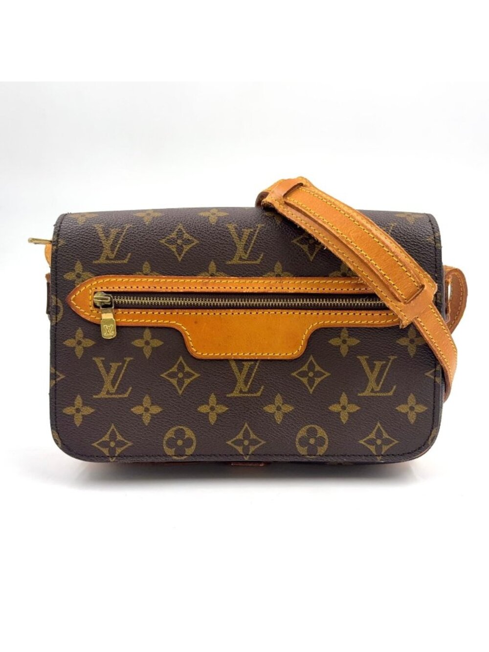 Louis Vuitton Saint Germain 24 Monogram Leather Brown Light Shoulder Bag Gold
